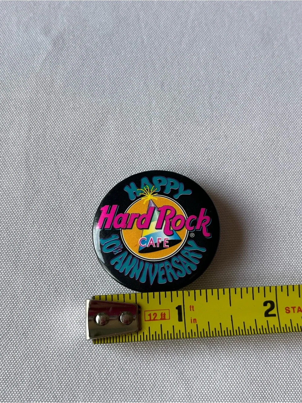 Vintage 1981 Hard Rock Cafe 10th Anniversary Staff Uniform Pinback Button